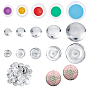 Plastic & Iron Button Finding Sets, Flat Round