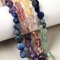 Нити бусин из натурального клубничного кварца, цитрина, аметиста, зеленого авантюрина и лазурита, самородки, упавший камень