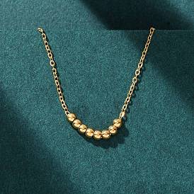 304 Женские подвески-бусины с круглыми шариками из нержавеющей стали, ионное покрытие (ip)