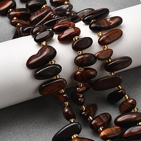 Нити бусин из натурального красного тигрового глаза, самородки, Топ пробуренной, упавший камень, с бисером