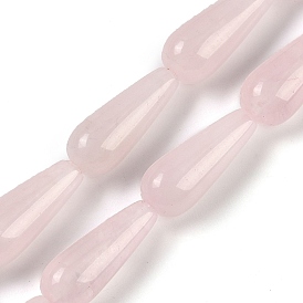 Natural Rose Quartz Beads Strands, Teardrop