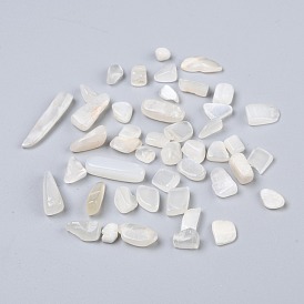 Perles de pierre de lune blanche naturelle, pas de trous / non percés, puce