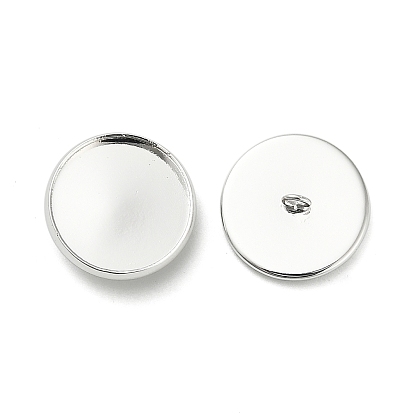 Плоские круглые настройки кабошон латунь подвесные, долговечный, стойки покрытие, без свинца и без кадмия