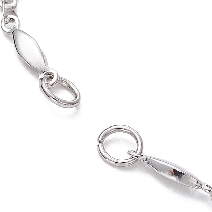 304 Stainless Steel Oval Link Chain Bracelet Makings, Fit for Connector Charms, with Lobster Claw Clasp & Chain Extender