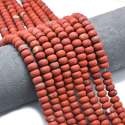 Натуральные красные яшмы бусы пряди, матовые, рондель