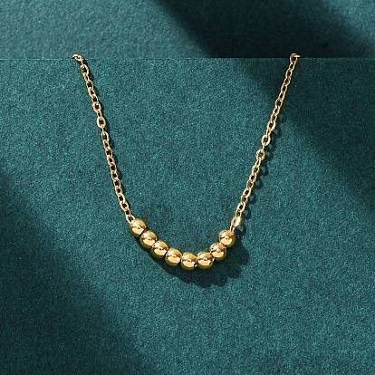 304 Женские подвески-бусины с круглыми шариками из нержавеющей стали, ионное покрытие (ip)