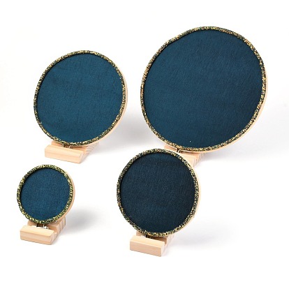 Деревянный дисплей серьги, дисплей ювелирных изделий стойки, с фурнитурой из полиэстера