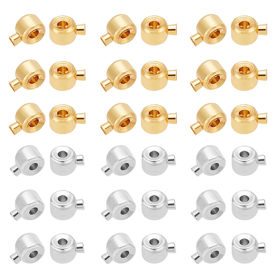 32 шт. 2 цвета латунных обжимных бусин, колонка