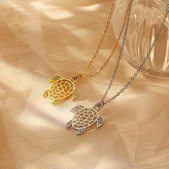 304 из нержавеющей стали ожерелье, оригами черепаха