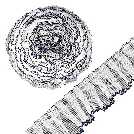 Отделка из полиэстерового плиссированного кружева, гофрированная отделка, аксессуары для одежды