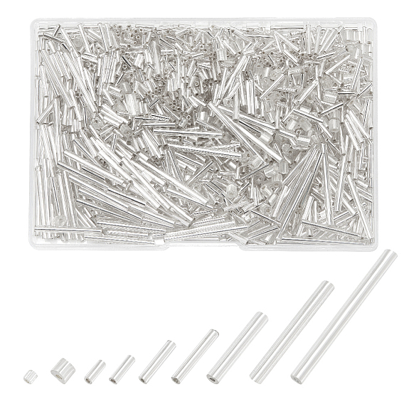 1146шт 9 стиль стеклярус бисер, серебристая подкладка и цвет металлик