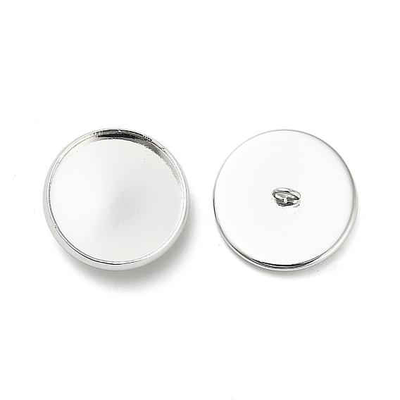 Плоские круглые настройки кабошон латунь подвесные, долговечный, стойки покрытие, без свинца и без кадмия