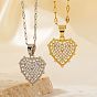 Элегантные латунные подвески в форме сердца с микропаве из прозрачных кубических цирконий, идеально подходит для Дня святого Валентина
