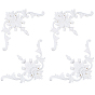 PU Flower Carved Corner Decor, Ornate Wall Accent for Home & Furniture Decoration