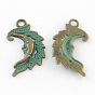 Zinc Alloy Pendants, Cadmium Free & Lead Free, Moon, 26x15x3mm, Hole: 2mm
