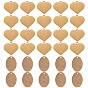 30Pcs 2 Style Brass Pendants, Stamping Blank Tag, Long-Lasting Plated, Heart & Oval