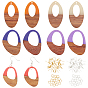 Наборы для изготовления сережек diy, 10 шт 5 цвета подвески из смолы и ореха, два тона, овальные, 24 шт. 2 цвета латунных крючков для сережек и 24 шт. 2 цвета железных прыжковых колец