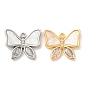 Brass Micro Pave Cubic Zirconia Pendants, with Acrylic Cabochons, Long-Lasting Plated, Butterfly