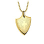 304 Collares con colgante en forma de escudo bíblico de acero inoxidable para hombre