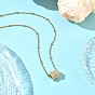 Colgante de latón con micro pavé de circonitas cúbicas transparentes y múltiples cuentas de anillo 304 Collares de cadena satélite de acero inoxidable para mujer