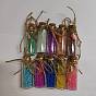 Бутылка желаний из пробкового стекла для украшения подвески, со стеклянными бусинами и бумажными валиками внутри, очарование сплава