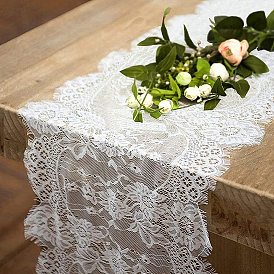 Chemins de table en dentelle de polyester, Pour les décorations de nappes de maison de festival de fête de mariage, rectangle