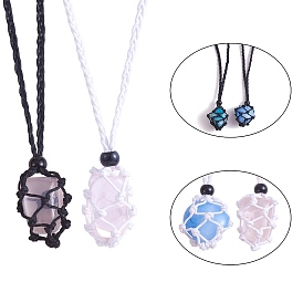 Регулируемый плетеный нейлоновый шнур макраме мешочек изготовление ожерелья, сменный камень, со стеклянными бусинами