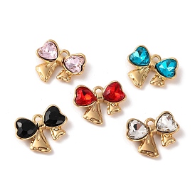 Alloy Crystal Rhinestone Pendants, Butterfly Charms