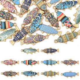 20 шт 10 цвета сплава эмалевые подвески, без кадмия, без никеля и без свинца, золотые, очарование рыбы