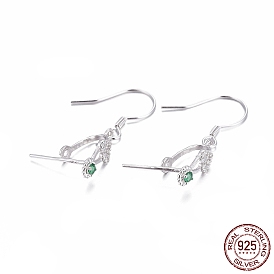 925 hallazgos de aretes de plata esterlina, con micro allanar zirconia cúbico, barra de enlaces y hielo pellizcar fianza