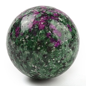 Synthetic Ruby in Zoisite Sphere Beads, No Hole/Undrilled, Round Ball Beads