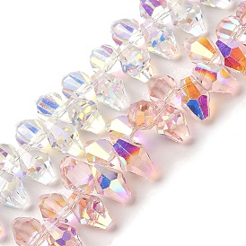 AB Color Plated Electroplate Beads Strands, Faceted, Rhombus