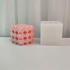Faceted Rhombus-shaped Cube Food Grade Silicone Molds, for Scented Candle Making