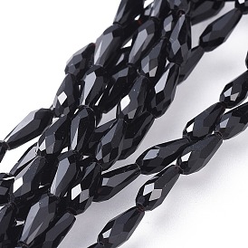 Glass Beads Strands, Faceted, Teardrop