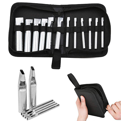 Stainless Steel Punch Snap Kit, Metal Eyelet Oval-shaped Hole Center Punch Tool, for Leather Craft Tools