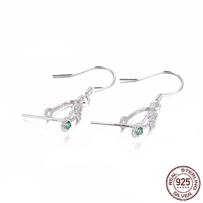 925 hallazgos de aretes de plata esterlina, con micro allanar zirconia cúbico, barra de enlaces y hielo pellizcar fianza