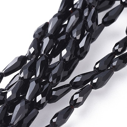 Glass Beads Strands, Faceted, Teardrop