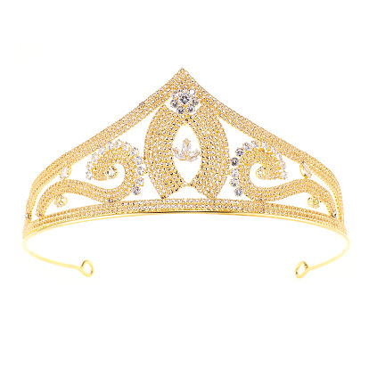 Bridal Crown with Shiny Zirconia Stones - Sparkling Crown Headpiece for Bride.