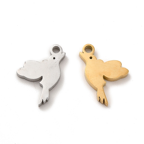 Ion Plating(IP) 304 Stainless Steel Charms, Bird