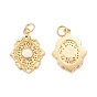 Eco-Friendly Brass Enamel Pendants, with Jump Ring, Lead Free & Cadmium Free, Flower Charm, Real 18K Gold Plated