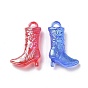 UV Plating Rainbow Iridescent Acrylic Pendants, Glitter, Boots Charm