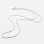 925 Sterling Silver Chain Necklaces, with Spring Ring Clasps, with 925 Stamp