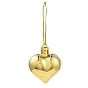 Valentine's Day Electroplate Plastic Heart Pendants Decorations, Nylon Rope Christmas Tree Hanging Ornaments