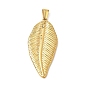 304 Stainless Steel Pendants, Leaf Charms, Ion Plating(IP)