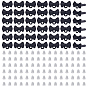 42Pcs Spray Painted Alloy Stud Earring Findings, with Brass Pins and Horizontal Loops, Bowknot, with 84Pcs Plastic Ear Nuts