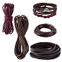 4 стили плетеного шнура из коровьей кожи, кожаный шнур и вощеный полиэстеровый шнур, круглый и плоский
