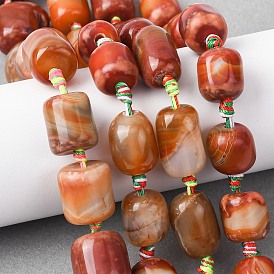 Натуральный красный агат бисер нитей, окрашенная и подогревом, баррель