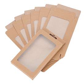 Foldable Creative Kraft Paper Box, Wedding Favor Boxes, Favour Box, Paper Gift Box, with PVC Clear Window, Rectangle