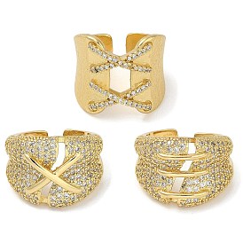 Кольца-манжеты для пальцев из латуни с микропаве из кубического циркония для женщин, без кадмия и без свинца, долговечный