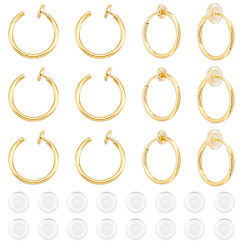 20шт. 304 фурнитура для сережек-клипс из нержавеющей стали, с комфортными силиконовыми подушечками